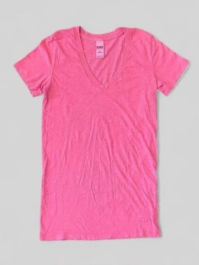 PINK Victoria's Secret Pink Sleepwear Slub Knit V-Neck Tee Small